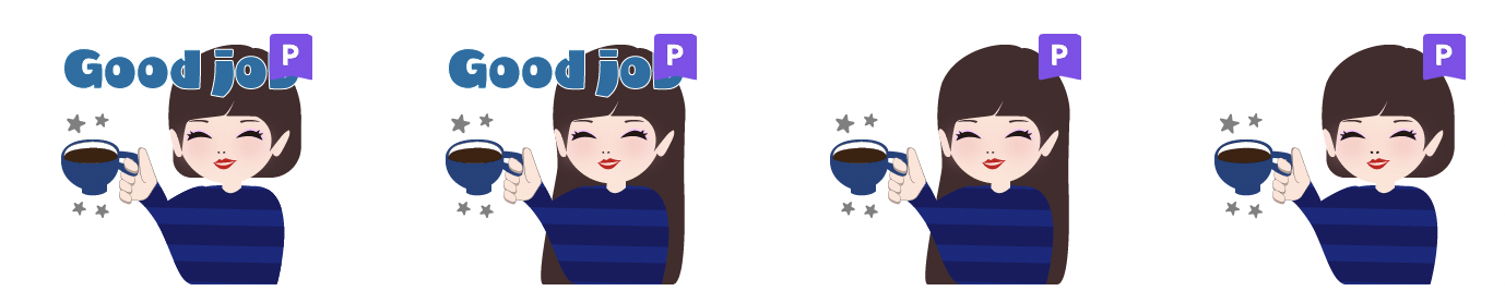 現在配信中のLINEスタンプ(4種類)